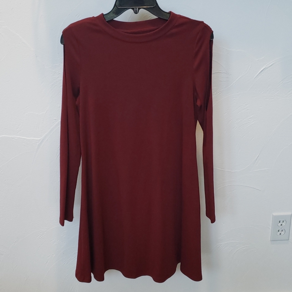Maroon dress open shoulder